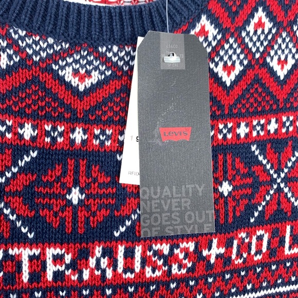 Levis Christmas Themed Sweatshirt Crew Neck Colorful Sweater Sizes L & XL NWT! - Picture 4 of 6